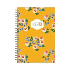 2024-2025 Blue Sky The House That Lars Built Yellow Floral 5" x 8" Academic Weekly & Monthly Planner, Plastic Cover