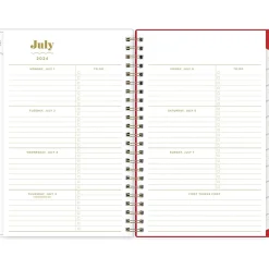 2024-2025 Blue Sky The House That Lars Built Color-Block Pink 5" x 8" Academic Weekly & Monthly Planner, Plastic Cover