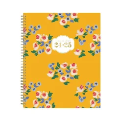 2024-2025 Blue Sky The House That Lars Built Yellow Floral 8.5" x 11" Academic Weekly & Monthly Planner, Plastic Cover