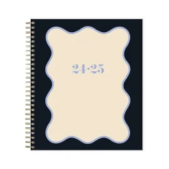 2024-2025 Blue Sky The House That Lars Built Wavy Black Frame 8" x 10" Academic Monthly Planner, Plastic Cover, Black/Beige