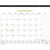 2025 Blueline Colorful 22" x 17" Monthly Desk Pad Calendar, White/Gold (100024-25)