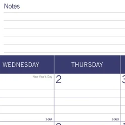 2025 Blueline DuraGlobe 22" x 17" Monthly Desk Pad Calendar, White/Blue (C177227)