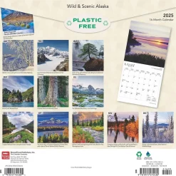 2025 BrownTrout Alaska Wild & Scenic 12" x 24" Monthly Square Wall Calendar (9781975474430)