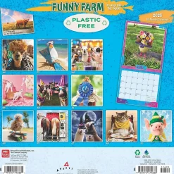 2025 BrownTrout Avanti Funny Farm 12" x 12" Monthly Square Wall Calendar (9781975479688)