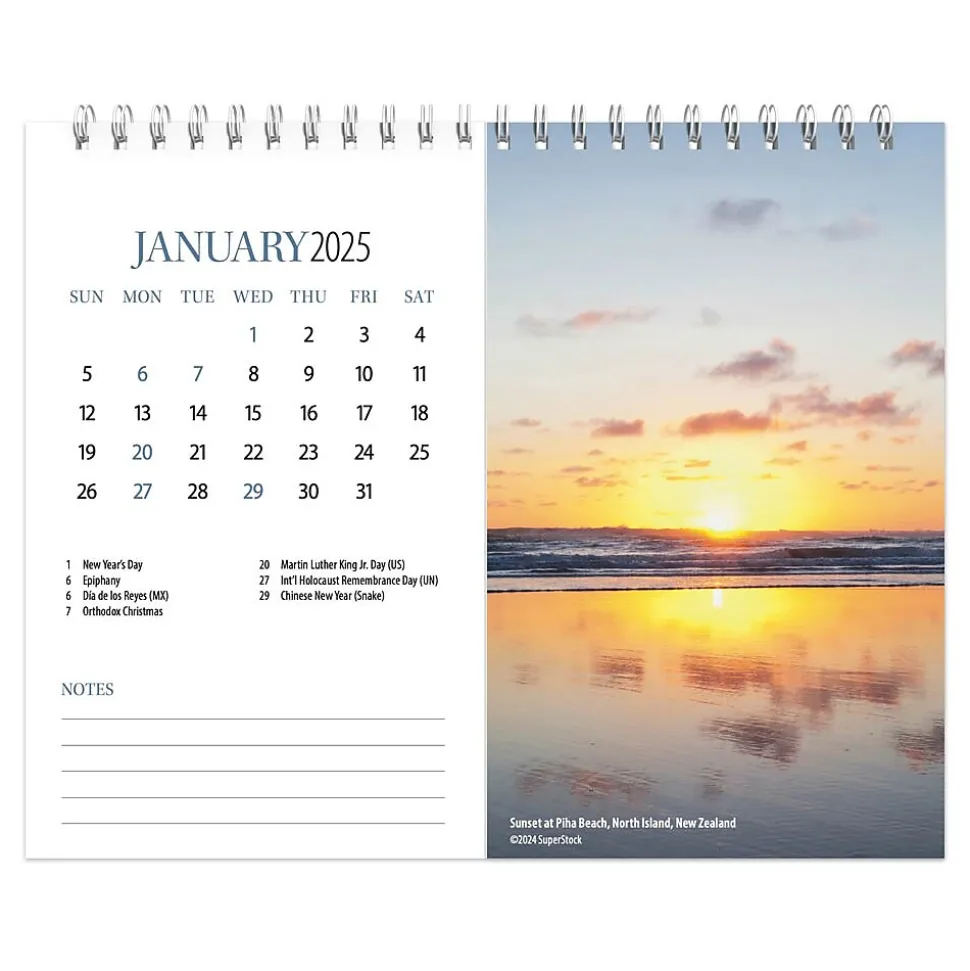 2025 BrownTrout Beaches 7.5" x 6" Monthly Double-View Easel Desk Calendar (9781975478445)