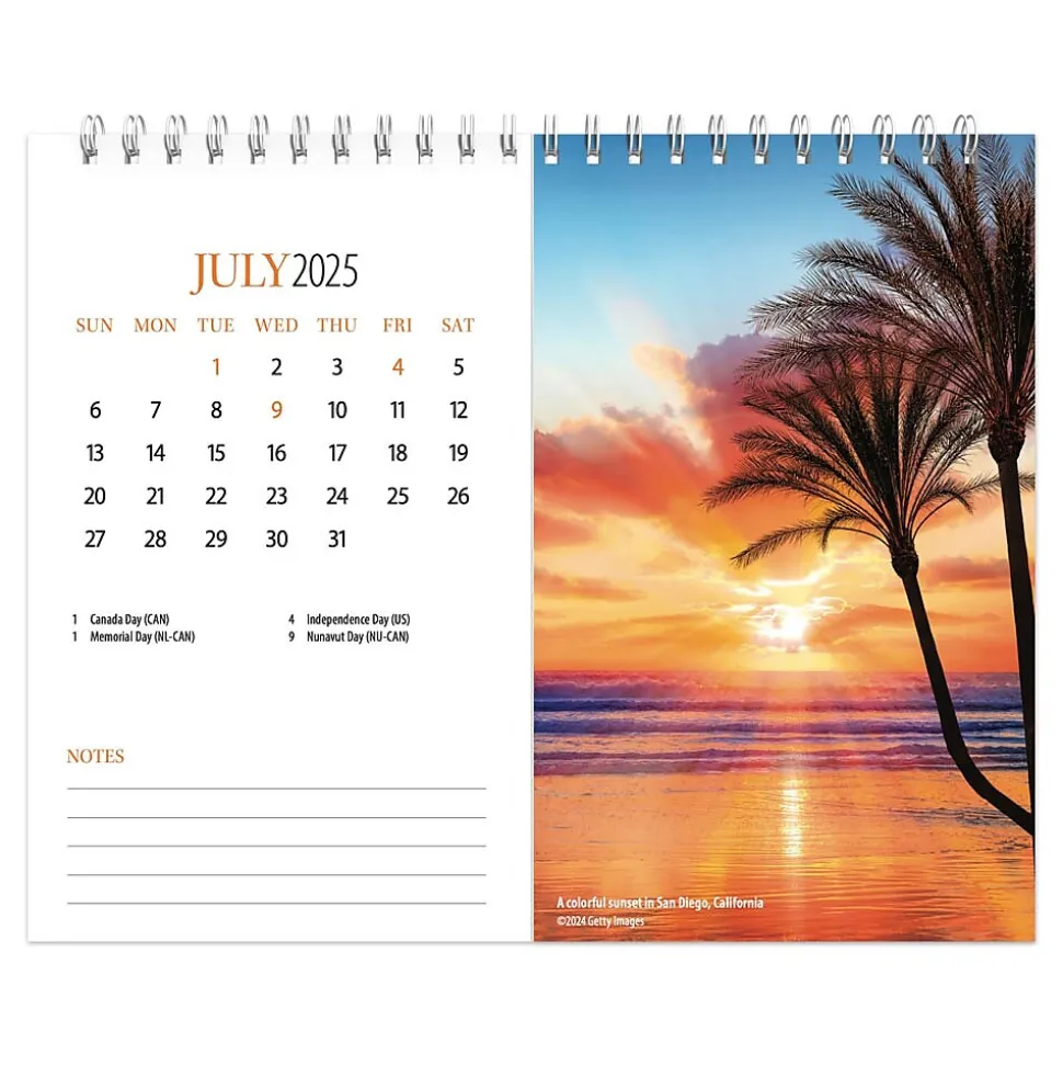 2025 BrownTrout Beaches 7.5" x 6" Monthly Double-View Easel Desk Calendar (9781975478445)