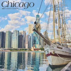 2025 BrownTrout Chicago 12" x 24" Monthly Square Wall Calendar, (9781975474645)