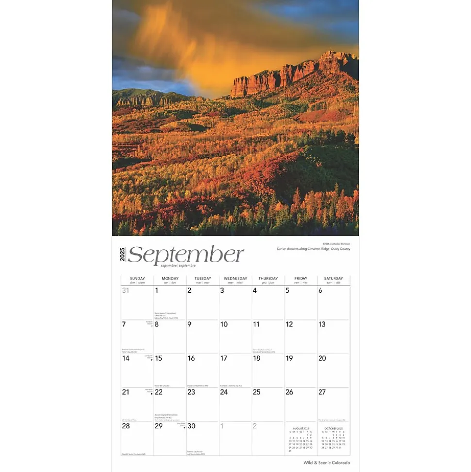 2025 BrownTrout Colorado Wild & Scenic 12" x 24" Monthly Square Wall Calendar (9781975474713)