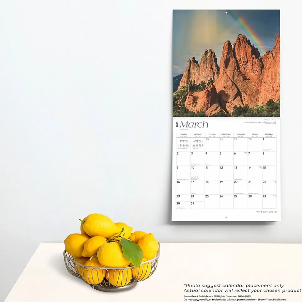 2025 BrownTrout Colorado Wild & Scenic 12" x 24" Monthly Square Wall Calendar (9781975474713)