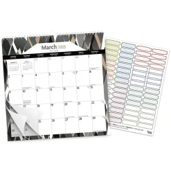 2025 BrownTrout Ebony and Ivory 12" x 12" Monthly Wire-O Wall Calendar (9781975478490)