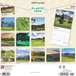 2025 BrownTrout Golf Courses 12" x 12" Monthly Square Wall Calendar (9781975477097)