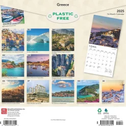 2025 BrownTrout Greece 12" x 12" Monthly Wall Calendar (9781975476151)