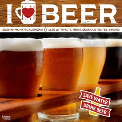2025 BrownTrout I Love Beer 12" x 12" Monthly Wall Calendar (9781975479459)