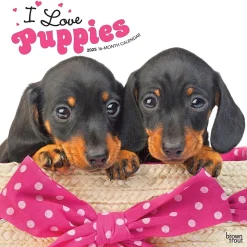 2025 BrownTrout I Love Puppies 12" x 12" Monthly Wall Calendar (9781975477592)