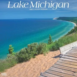 2025 BrownTrout Lake Michigan 12" x 12" Monthly Square Wall Calendar (9781975475048)