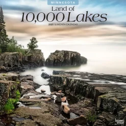 2025 BrownTrout Land of 10000 Lakes Minnesota Places 12" x 24" Monthly Square Wall Calendar (9781975483005)