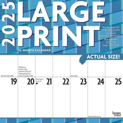 2025 BrownTrout Large Print 12" x 24" Monthly Square Wall Calendar, (9781975478391)