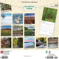 2025 BrownTrout Maryland Wild & Scenic 12" x 12" Monthly Square Wall Calendar (9781975475192)