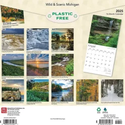 2025 BrownTrout Michigan Wild & Scenic 12" x 24" Monthly Square Wall Calendar (9781975475277)
