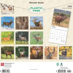 2025 BrownTrout Monster Bucks 12" x 24" Monthly Square Wall Calendar (9781975477448)