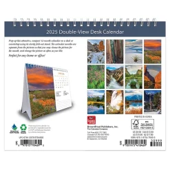 2025 BrownTrout National Parks 7.5" x 6" Monthly Double-View Easel Desk Calendar, (9781975478469)