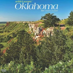 2025 BrownTrout Oklahoma Wild & Scenic 12" x 12" Monthly Wall Calendar (9781975475482)