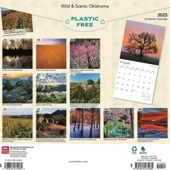 2025 BrownTrout Oklahoma Wild & Scenic 12" x 12" Monthly Wall Calendar (9781975475482)