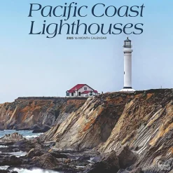 2025 BrownTrout Pacific Coast Lighthouses 12" x 12" Monthly Square Wall Calendar (9781975475109)