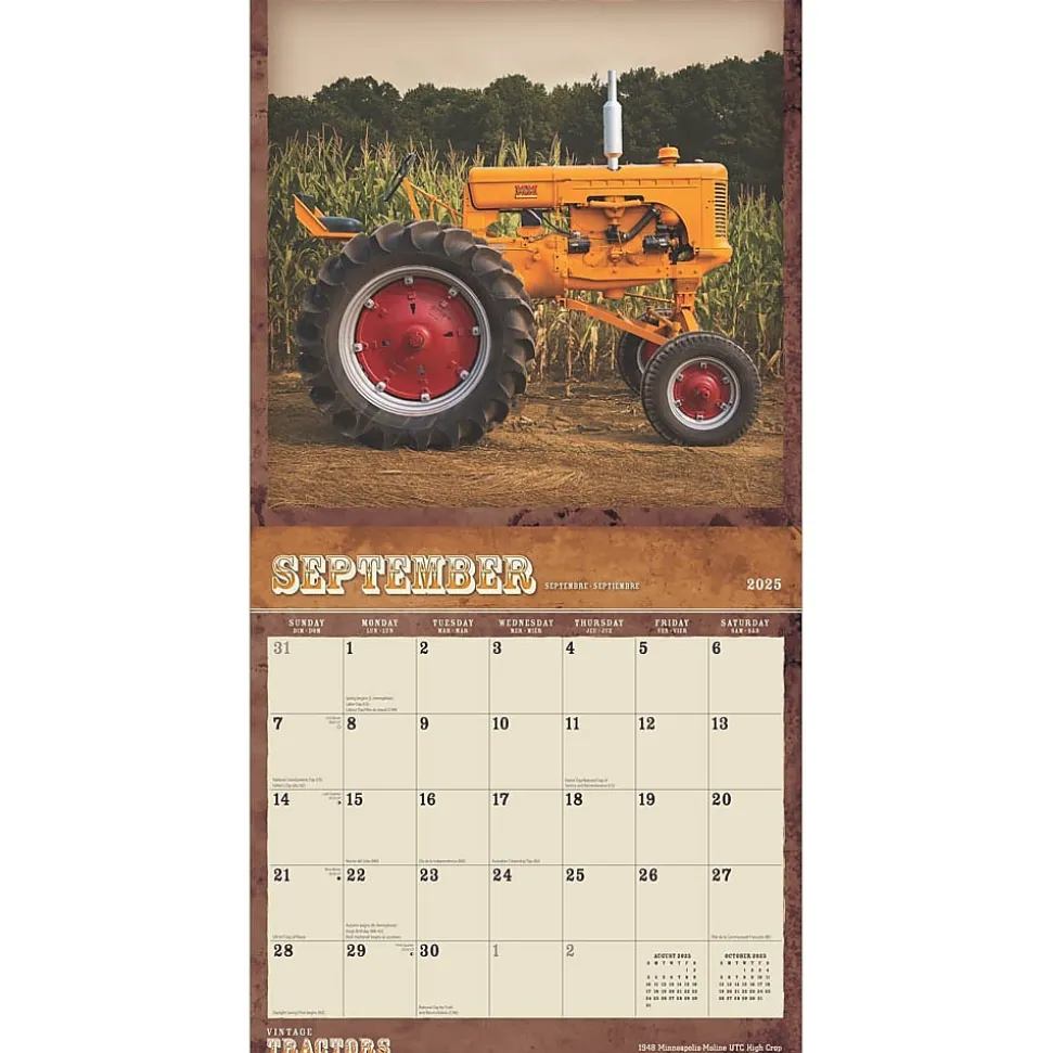 2025 BrownTrout Vintage Tractors 12" x 12" Monthly Wall Calendar (9781975477875)