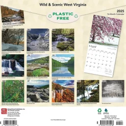 2025 BrownTrout West Virginia Wild & Scenic 12" x 12" Monthly Wall Calendar (9781975475918)