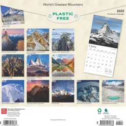 2025 BrownTrout World's Greatest Mountains 12" x 12" Monthly Square Wall Calendar (9781975475338)