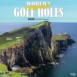 2025 BrownTrout World's Toughest Golf Holes 12" x 24" Monthly Square Wall Calendar, (9781975479855)