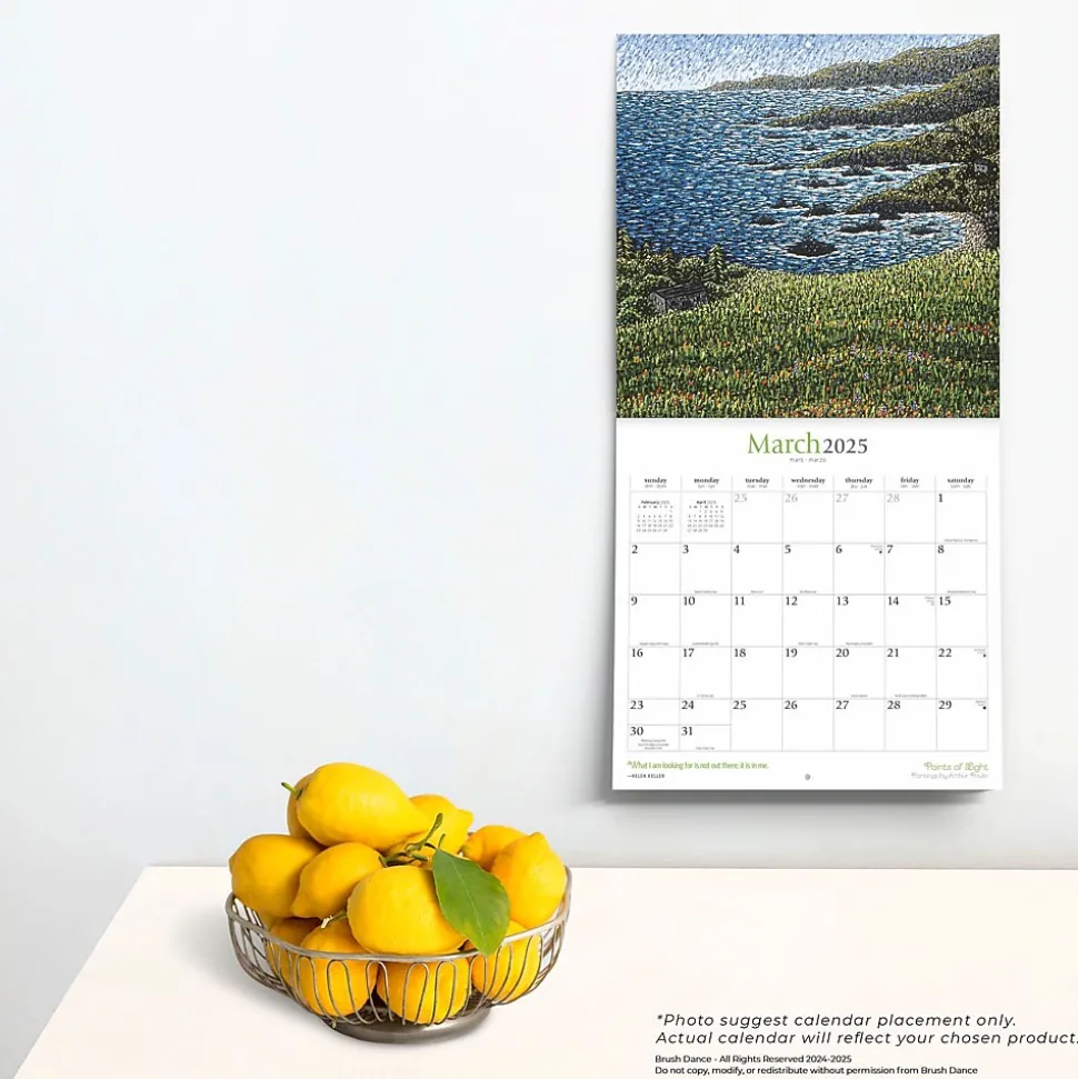 2025 Brush Dance Points of Light 12" x 24" Monthly Square Wall Calendar, (9781975481230)