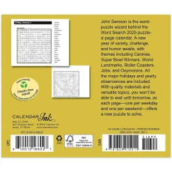 2025 Cal Ink Word Search 6" x 5" Day-to-Day Desktop Box Calendar (9781645915911)