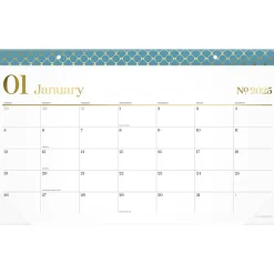 2025 Cambridge WorkStyle 17.75" x 11" Monthly Desk Pad Calendar, Seaside Blue (1606-705-12-25)
