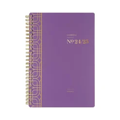 2024-2025 Cambridge WorkStyle Balance 5.5" x 8.5" Academic Weekly & Monthly Planner, Poly Cover, Purple Swirl