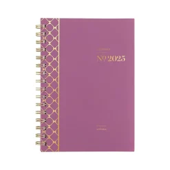2025 Cambridge WorkStyle Balance 5.5" x 8.5" Weekly & Monthly Planner, Poly Cover, Red Violet/Gold (1606-200-59-25)