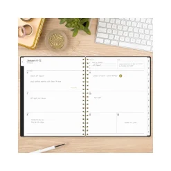 2025 Cambridge WorkStyle Classic 8.5" x 11" Weekly & Monthly Planner, Poly Cover, Black/Gold (1606-905-05-25)