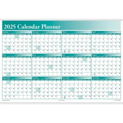 2025 ComplyRight Full Calendar Planner 36" x 24" Yearly Dry Erase Wall Calendar, Green (J0056GR)