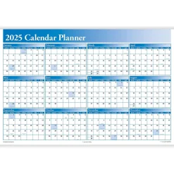 2025 ComplyRight Full Calendar Planner 36" x 24" Yearly Dry Erase Wall Calendar, Blue (J0056BL)