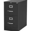 25" Deep Vertical File Cabinet, Letter, 2-Drawer, Black