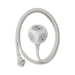 360 Electrical 6' Extension Cord, 3-Outlet, Titanium (360461-TI-4ES)