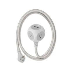 360 Electrical 6' Extension Cord, 3-Outlet, Titanium (360461-TI-4ES)