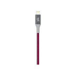 360 Electrical Habitat 4' USB A Male/Lightning 8-Pin Male, Cranberry (360650-CB)
