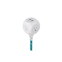 360 Electrical Habitat + USB Harmony Collection 6' Extension Cord, 3-Outlet, Mint Julep (360468-8CA4ESC1)