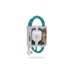 360 Electrical Habitat + USB Harmony Collection 6' Extension Cord, 3-Outlet, Mint Julep (360468-8CA4ESC1)