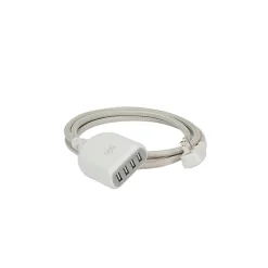 360 Electrical Habitat USB Extension Cord, Titanium (360614-TI-4ES-C1)