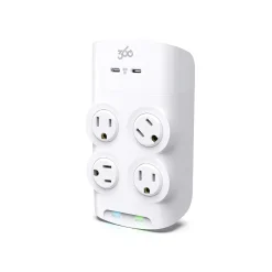 360 Electrical Revolve60 4-Outlet 2-USB Port Surge Protector, White (3E0773-WHT6NA)