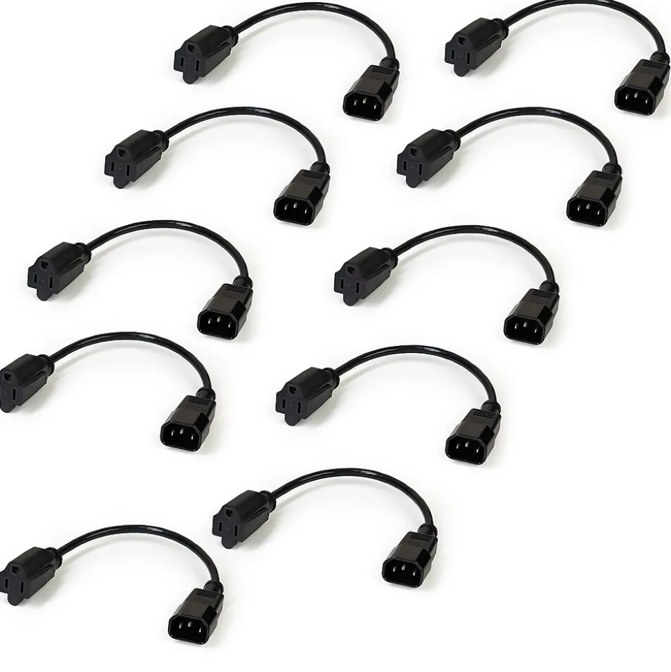 1 ft. Computer Power Cord - 10-Pack