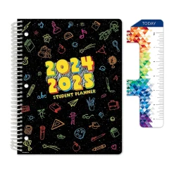 2024-2025 Global Printed Products Chalkboard Doodles 8.5" x 11" Academic Weekly & Monthly Student Planner, Paper Cover